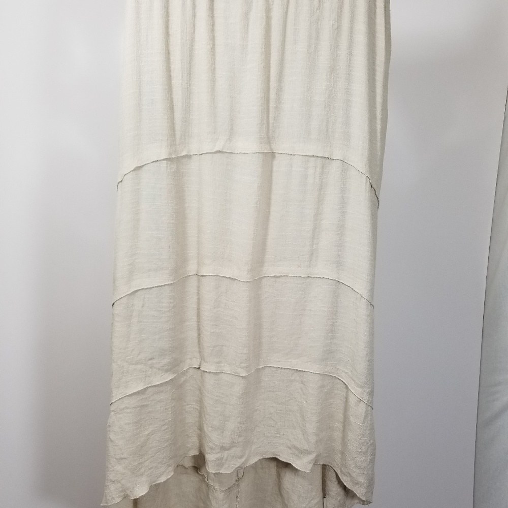  Mlle Gabrielle Sand Beige Tiered HiLo Skirt - Picture 2 of 5